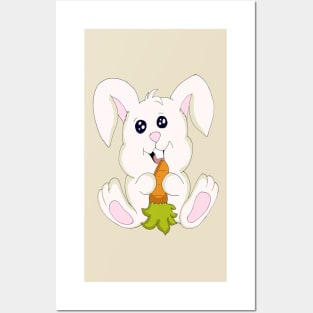 Cute Bunny With Carrot Posters and Art